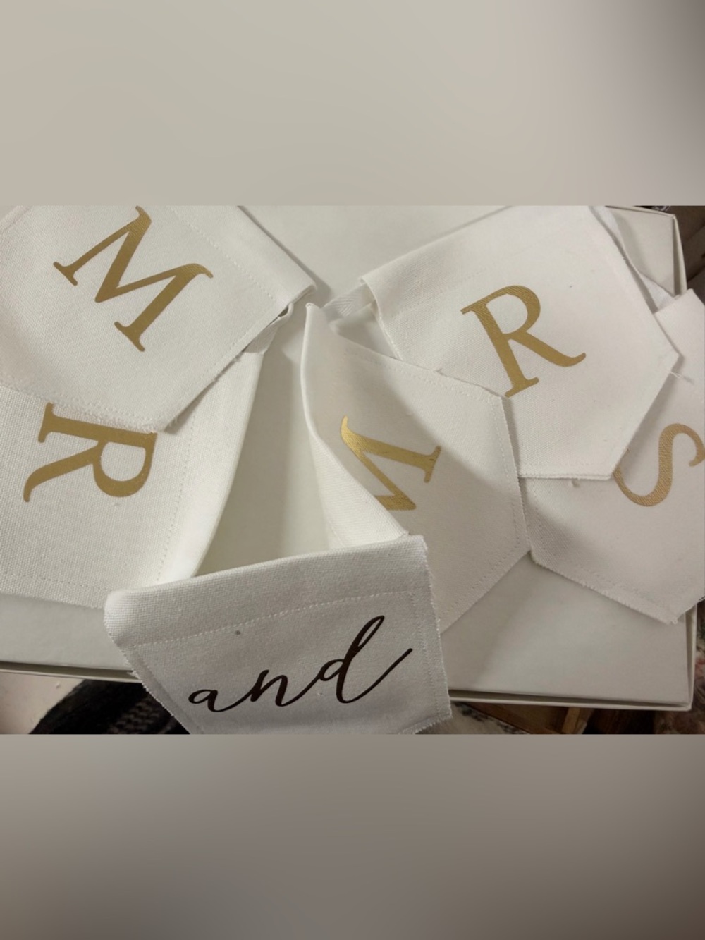 Mr & Mrs Gold Monogram Letter Sign